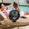 Magnetic Rechargeable 6-Inch USB Electric Air Cooling Fan – 12000mAh Power Bank, Portable for Desk, Car, Dormitory & Outdoor Use
