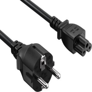 1.5M / 1.8M EU Plug C5 2-Pin AC Laptop Power Cord – IEC Computer Charger Extension Cable, 100% Pure Copper