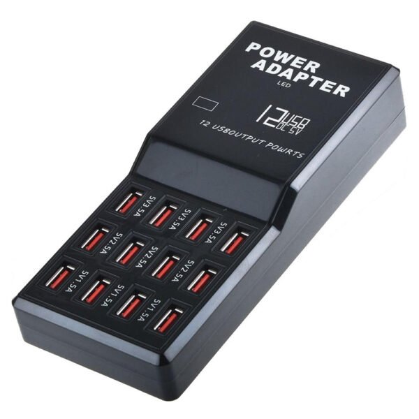 H2ccba6fbd01446d2827f0aee256af1f5J.jpg 12-Port Multi USB Charger Station – Multifunction Fast Charging Hub 5V/2.4A for Multiple Devices