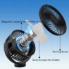 Magnetic Rechargeable 6-Inch USB Electric Air Cooling Fan – 12000mAh Power Bank, Portable for Desk, Car, Dormitory & Outdoor Use