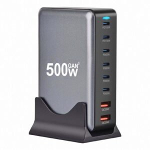 H672b2d0911a54596a63f966b517b8e9fG.jpg 500W Fast Charging Station – 8-Port USB Multi-Device Charger with PD 3.0 & Quick Charge 3.0