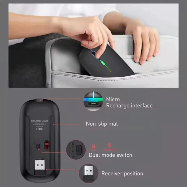 sg-11134201-7rdwy-mbtdw98v15d14e.webp Wireless Mouse 2.4GHz USB Receiver Optical Adjustable Silent Rechargeable Mouse for PC & Laptop